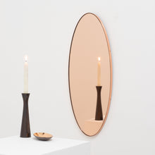 Ovalis™ Oval shaped Rose Gold Modern Mirror with a Copper Frame