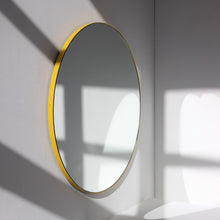 Orbis™ Round Handcrafted Modern Mirror with Yellow Frame, Customisable