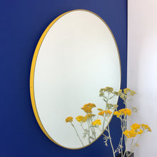 Orbis™ Round Handcrafted Modern Mirror with Yellow Frame, Customisable