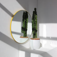 Orbis™ Round Handcrafted Modern Mirror with Yellow Frame, Customisable