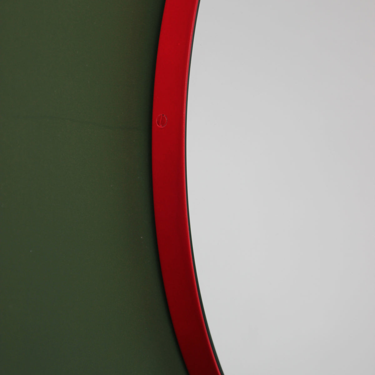 Orbis™ Round Modern Mirror with Red Frame