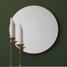 Orbis™ Round Modern Mirror with Red Frame