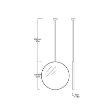 Orbis™ Ceiling Suspended Round Handcrafted Modern Mirror with Stainless Steel Frame