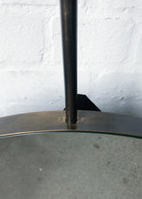 Orbis™ Ceiling Suspended Round Art Deco Mirror with Bronze Patina Brass Frame