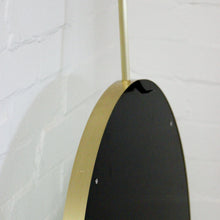 Orbis™ Ceiling Suspended Modern Round Mirror with a Brushed Brass Frame