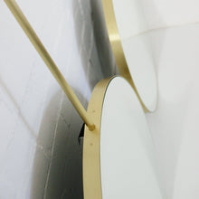 Orbis™ Ceiling Suspended Modern Round Mirror with a Brushed Brass Frame