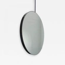 Orbis™ Ceiling Suspended Round Art Deco Mirror with Bronze Patina Brass Frame