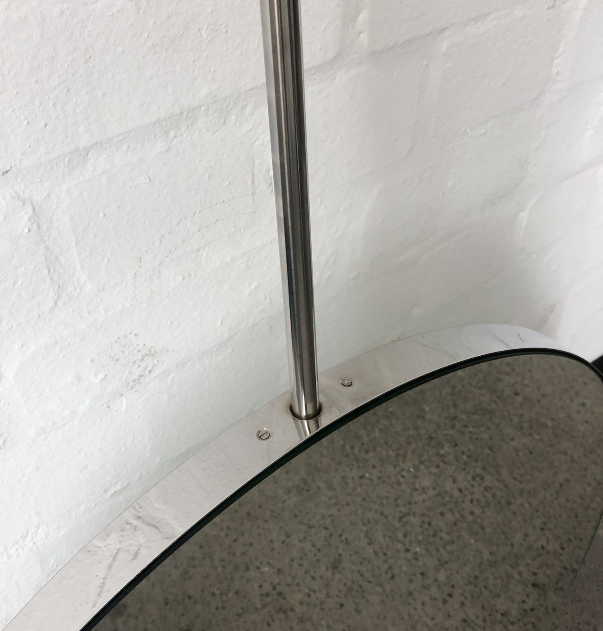 Orbis™ Ceiling Suspended Round Handcrafted Modern Mirror with Stainless Steel Frame