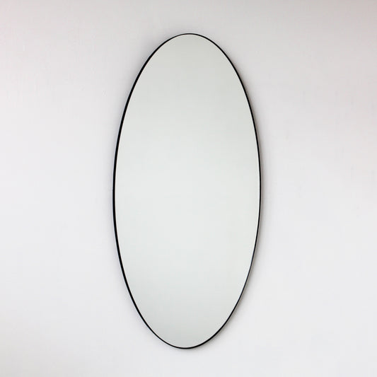 Ovalis™ Oval shaped Contemporary Mirror with a Black Frame, Customisable