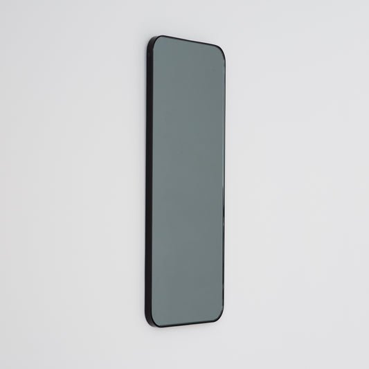 Quadris™ Rectangular Black Tinted Contemporary Mirror with a Black Frame