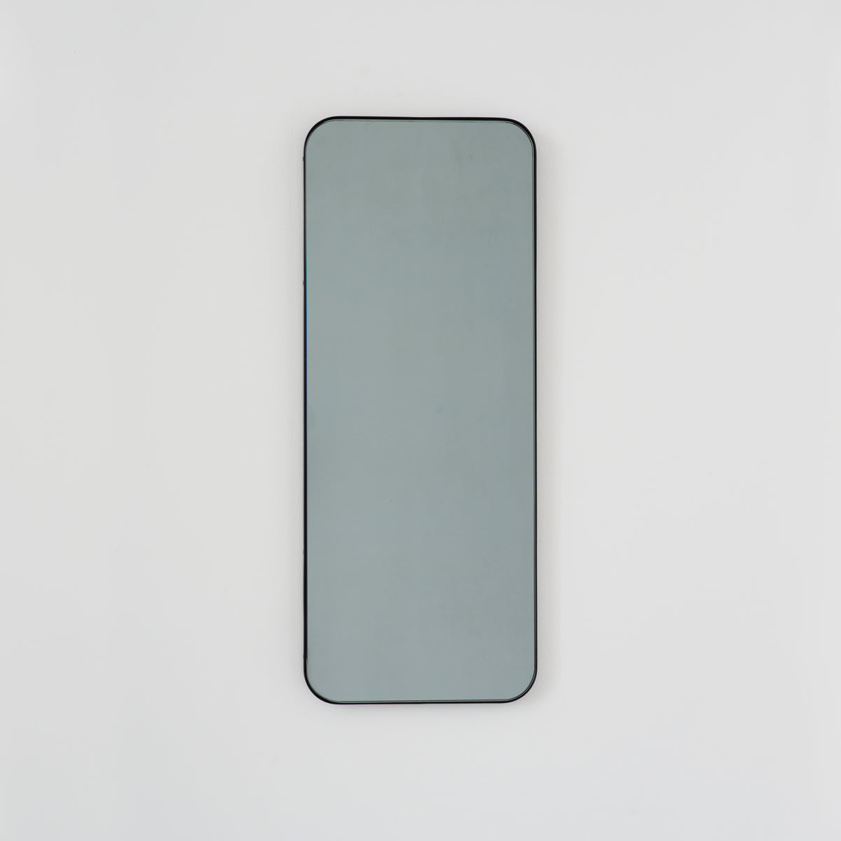 Quadris™ Rectangular Black Tinted Contemporary Mirror with a Black Frame