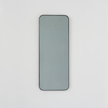 Quadris™ Rectangular Black Tinted Contemporary Mirror with a Black Frame