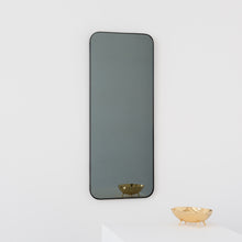 Quadris™ Rectangular Black Tinted Contemporary Mirror with a Black Frame