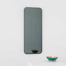 Quadris™ Rectangular Black Tinted Contemporary Mirror with a Black Frame