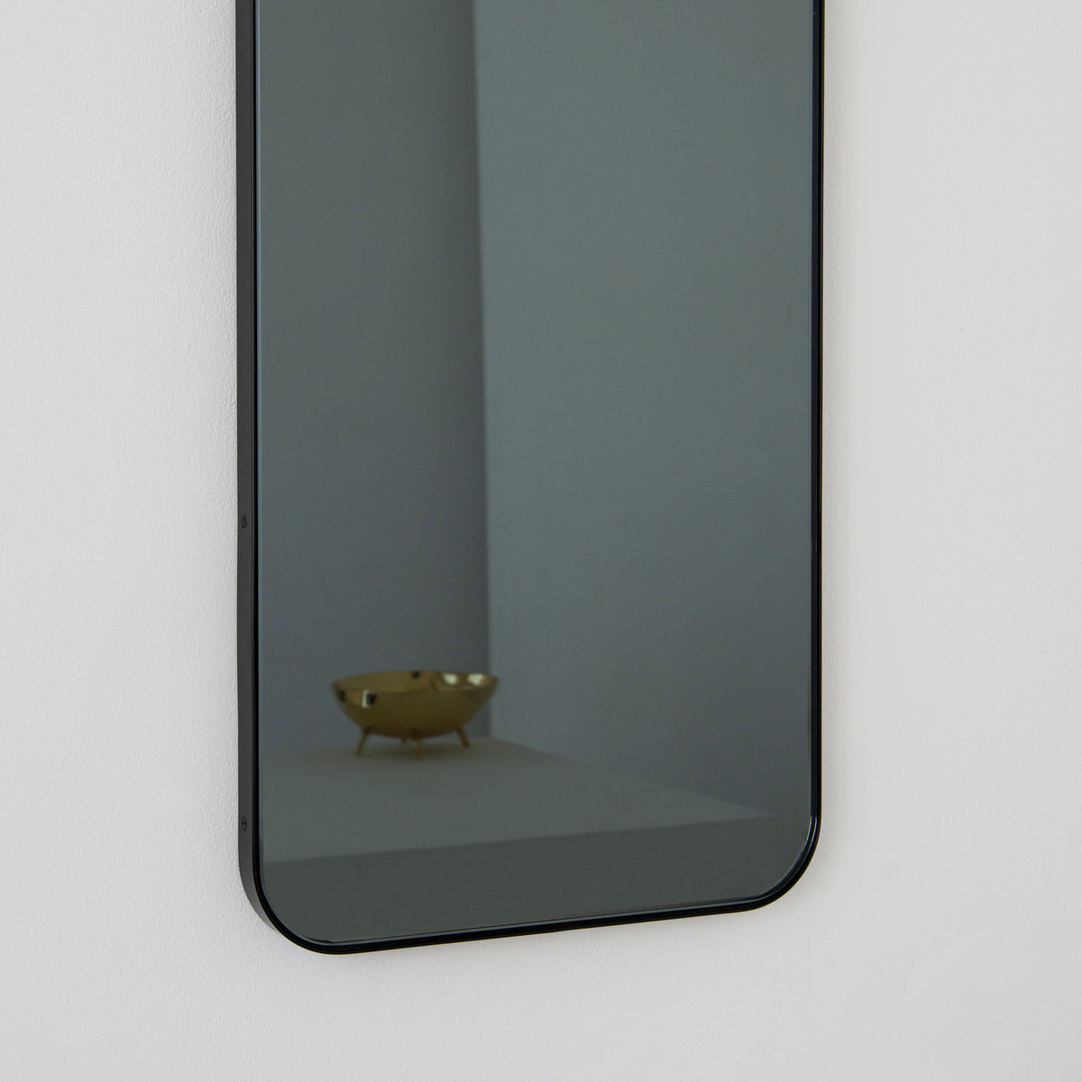 Quadris™ Rectangular Black Tinted Contemporary Mirror with a Black Frame