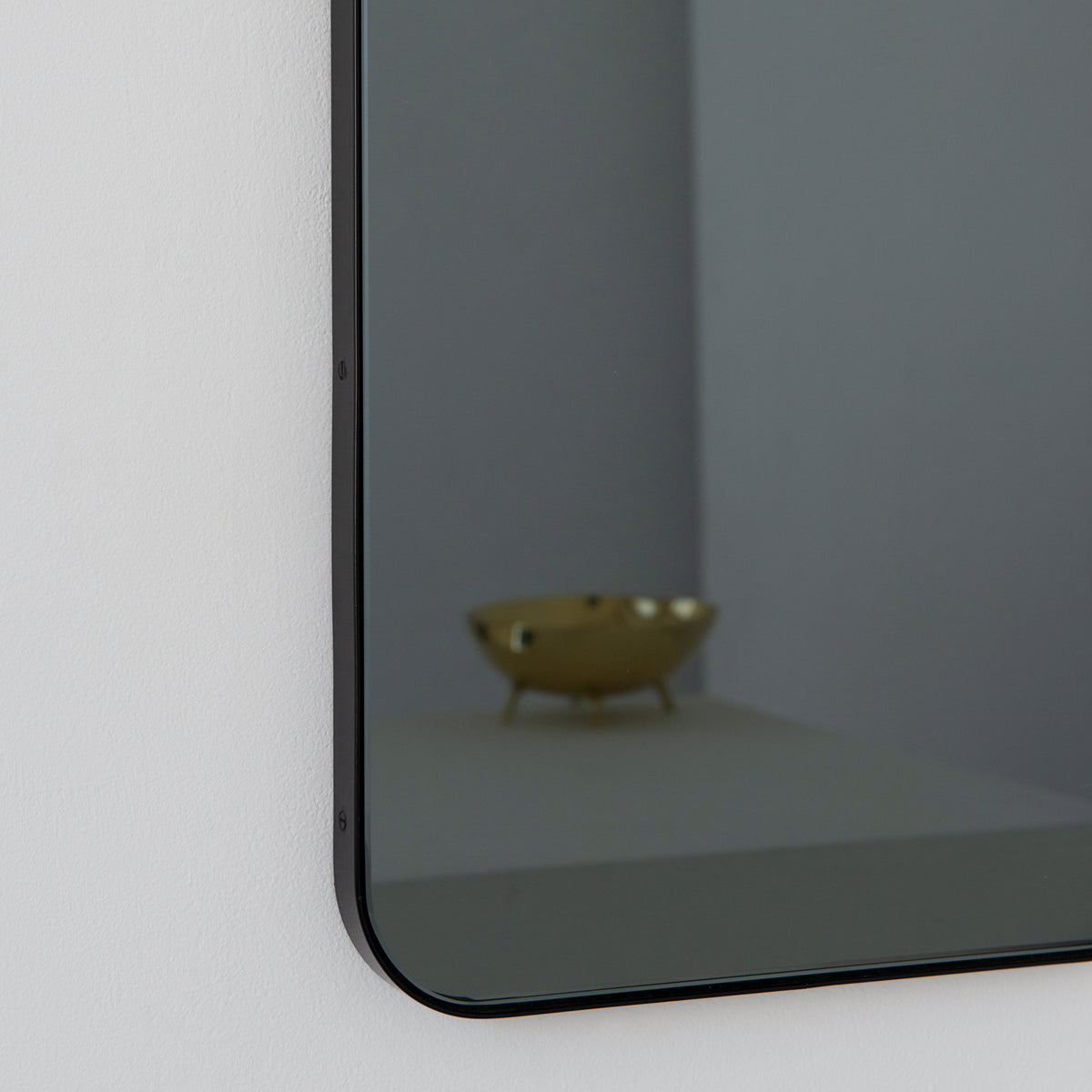 Quadris™ Rectangular Black Tinted Contemporary Mirror with a Black Frame