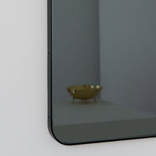 Quadris™ Rectangular Black Tinted Contemporary Mirror with a Black Frame