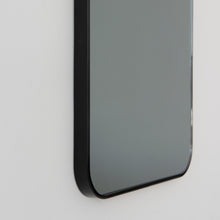 Quadris™ Rectangular Black Tinted Contemporary Mirror with a Black Frame