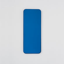 Quadris™ Rectangular Blue Tinted Contemporary Mirror with a Blue Frame