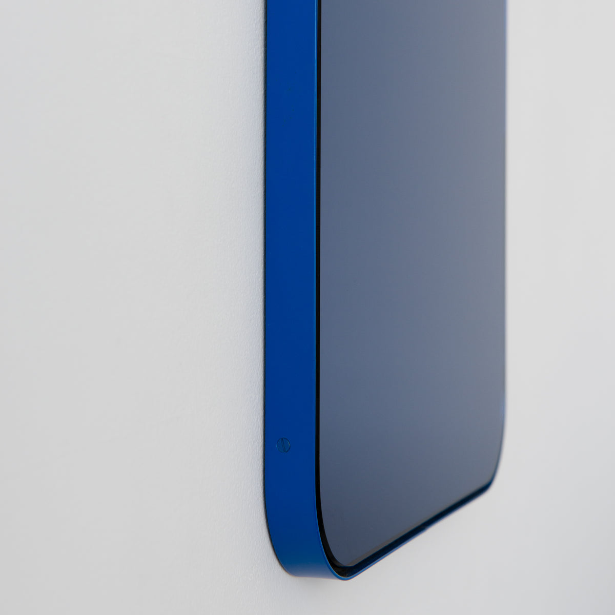 Quadris™ Rectangular Blue Tinted Contemporary Mirror with a Blue Frame