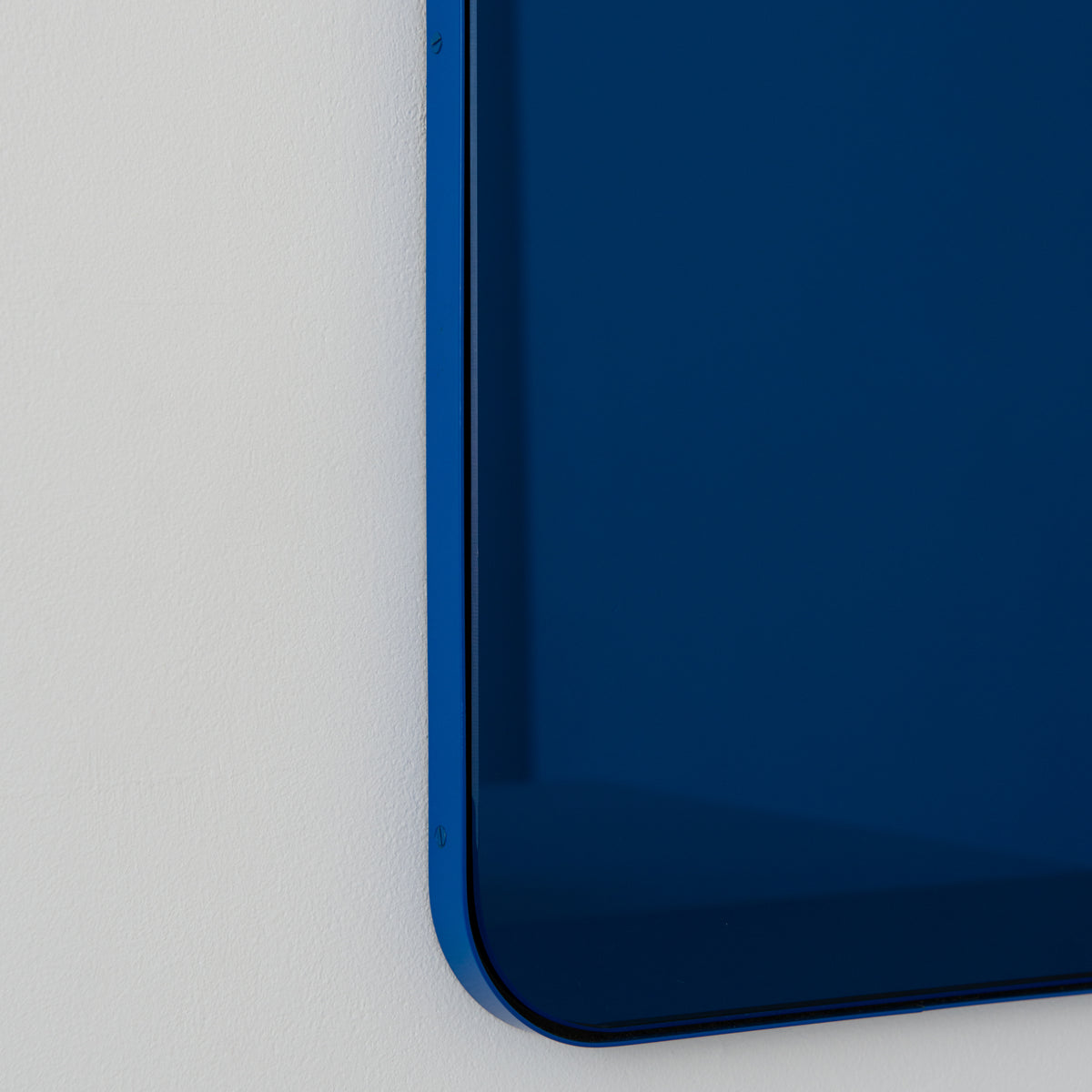 Quadris™ Rectangular Blue Tinted Contemporary Mirror with a Blue Frame