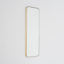 Quadris™ Rectangular Contemporary Mirror with a Brass Frame, Customisable