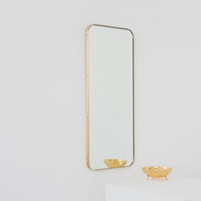 Quadris™ Rectangular Contemporary Mirror with a Brass Frame, Customisable