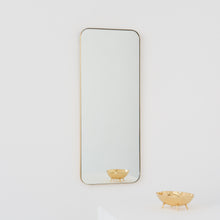 Quadris™ Rectangular Contemporary Mirror with a Brass Frame, Customisable