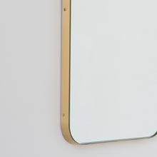 Quadris™ Rectangular Contemporary Mirror with a Brass Frame, Customisable