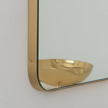 Quadris™ Rectangular Contemporary Mirror with a Brass Frame, Customisable