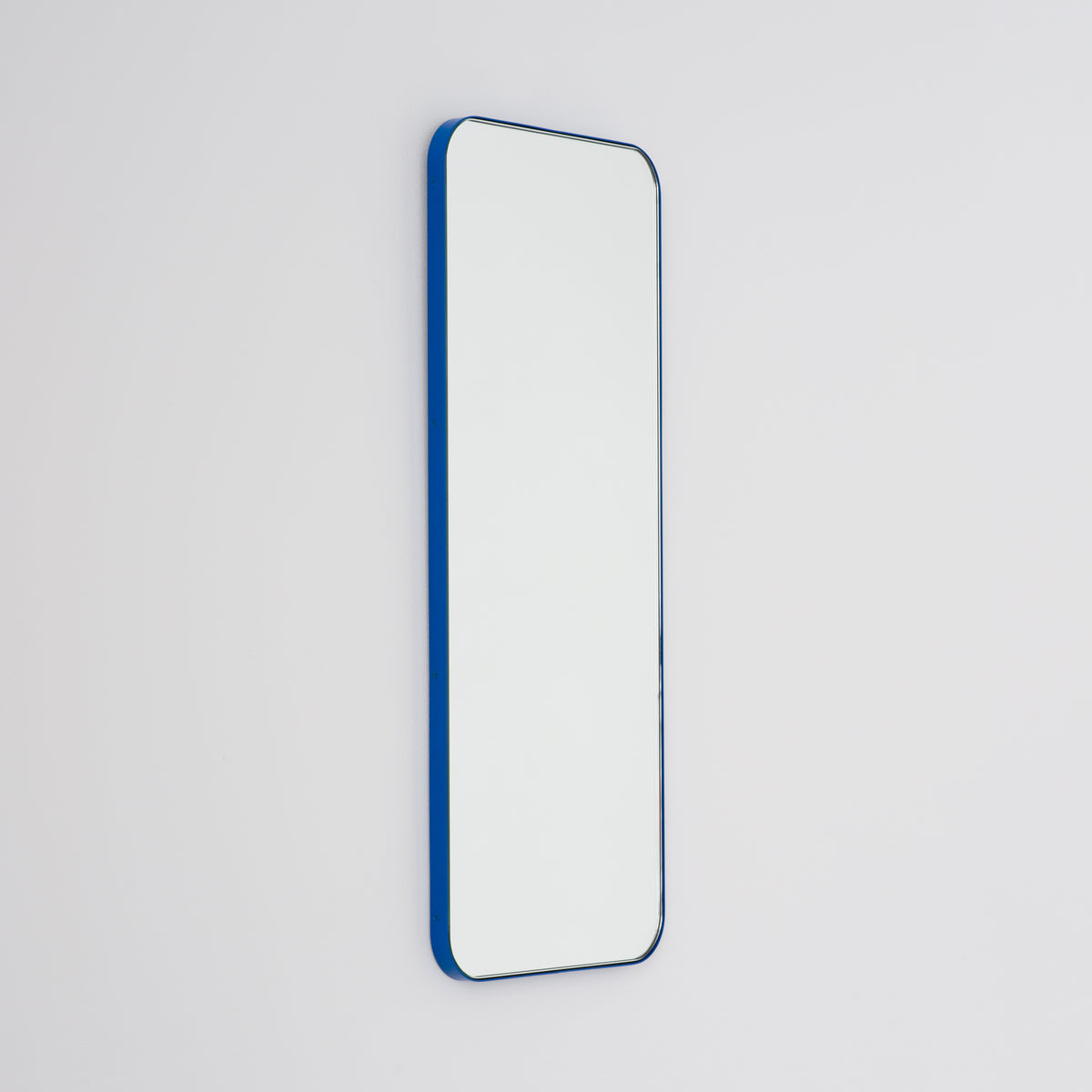 Quadris™ Rectangular Modern Mirror with a Blue Frame