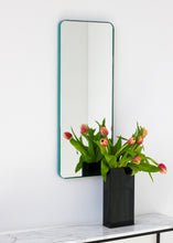 Set of 2 Bespoke Mirrors - Capsula brass frame with bronze patina finish and Quadris with bespoke RAL coloured frame