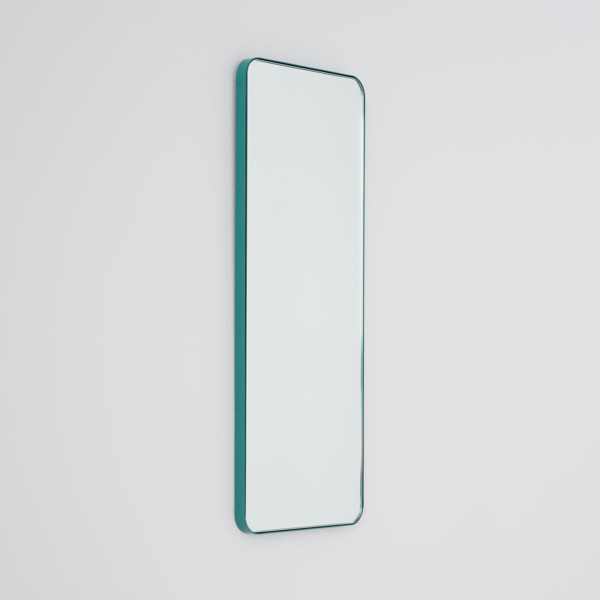Quadris™ Rectangular Modern Mirror with Mint Turquoise Frame