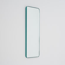 Quadris™ Rectangular Modern Mirror with Mint Turquoise Frame