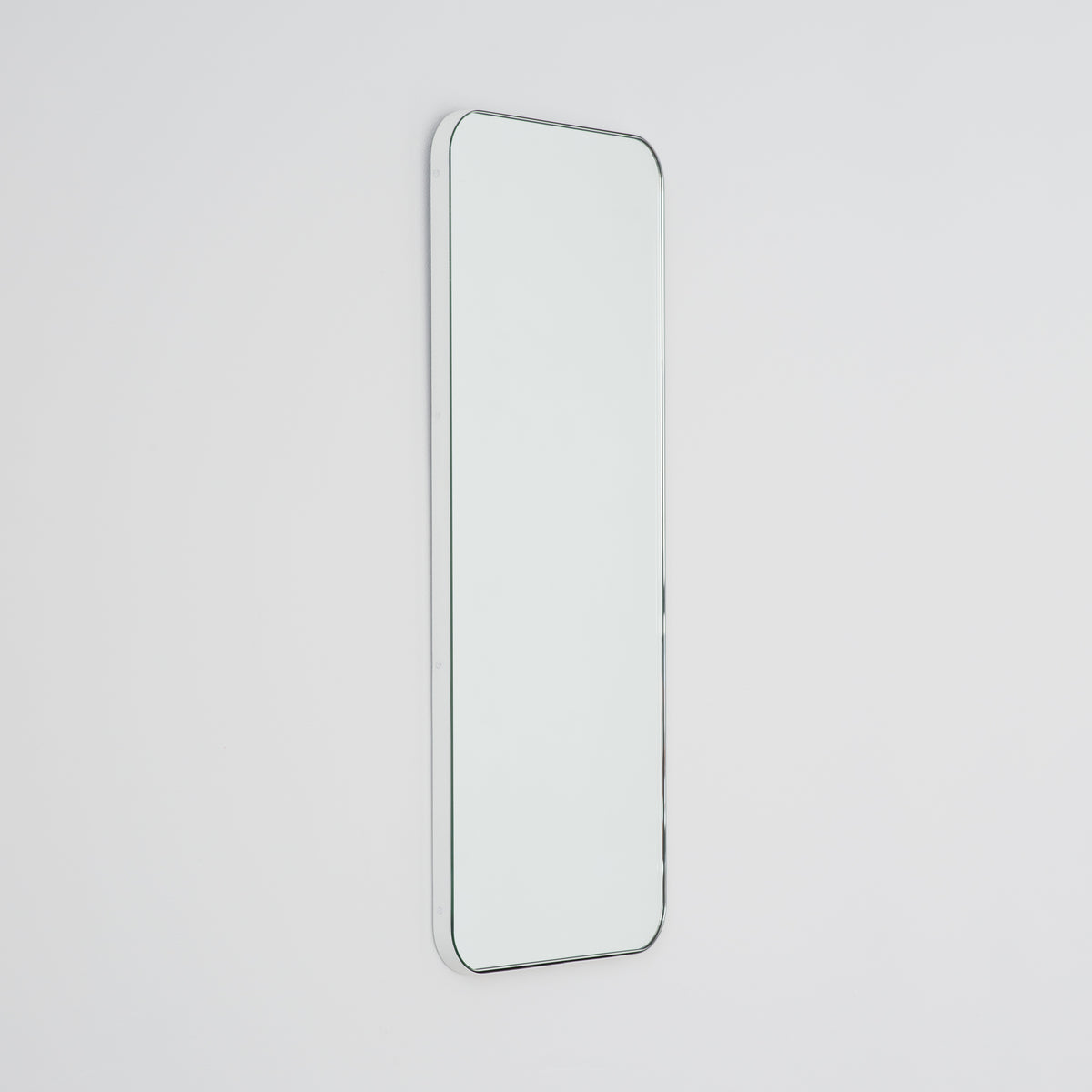 Quadris™ Rectangular Minimalist Mirror with a White Frame