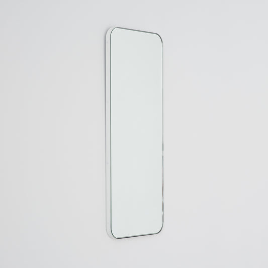 Quadris™ Rectangular Minimalist Mirror with a White Frame