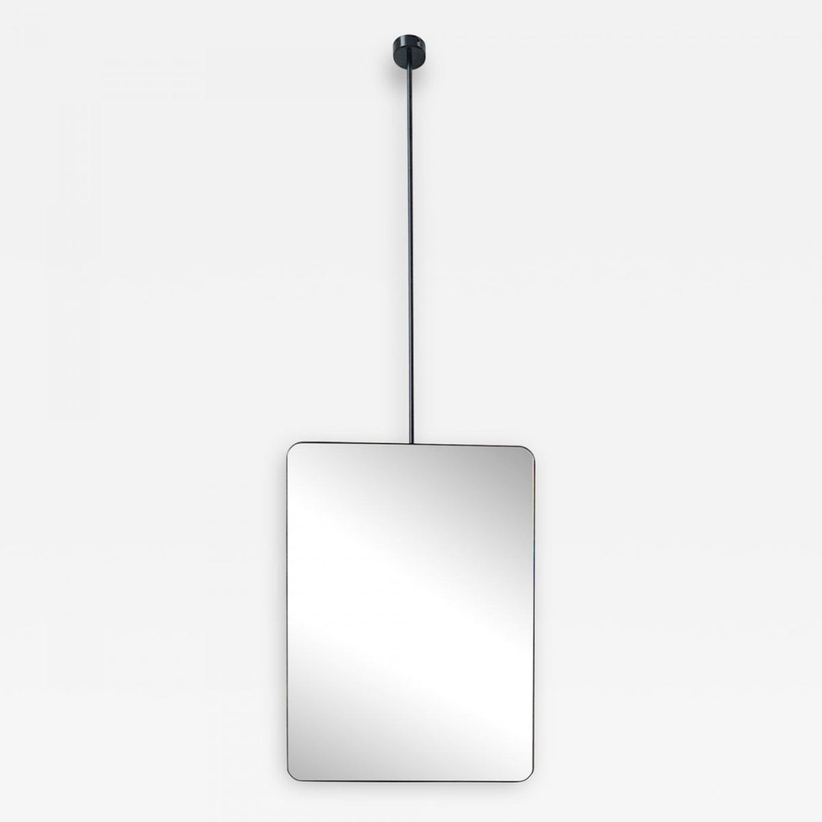 Quadris™ Suspended Rectangular Mirror with Contemporary Matte Black Frame