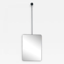 Quadris™ Suspended Rectangular Mirror with Contemporary Matte Black Frame