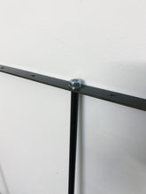 Bespoke Quadris Suspended Rectangular Mirror with Blackened Stainless Steel Frame and Two Rods (812 x 609 x 30)