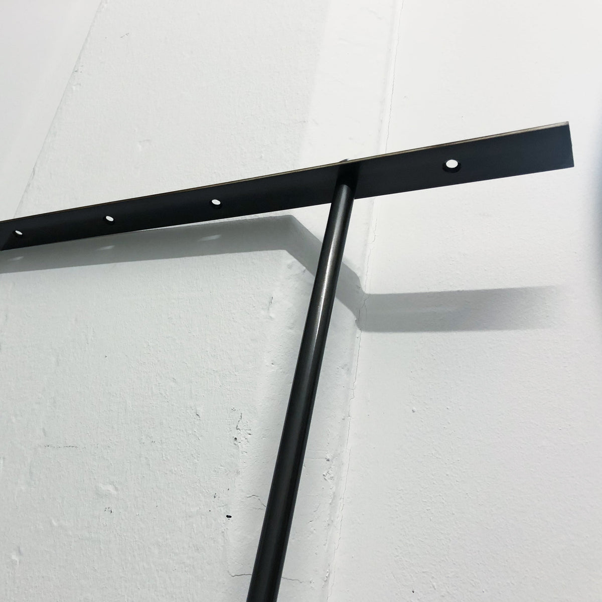 Bespoke Quadris Suspended Rectangular Mirror with Blackened Stainless Steel Frame and Two Rods (812 x 609 x 30)