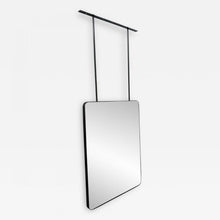 Quadris™ Suspended Rectangular Mirror with Minimalist Blackened Stainless Steel Frame