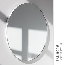 Orbis™ Round Minimalist Mirror with a Modern White Frame