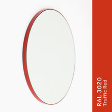 Round Modern Mirror with Red Frame