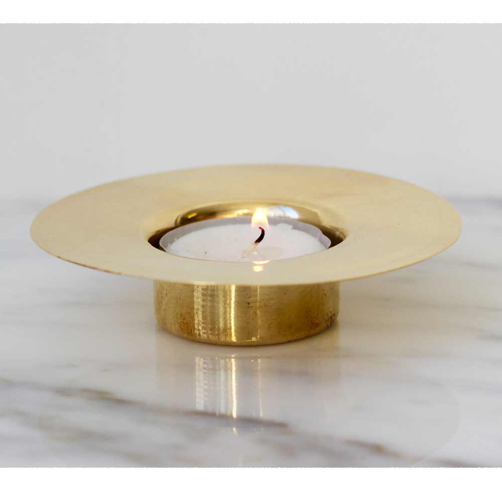 Brass Trumpet Tea Light Holder