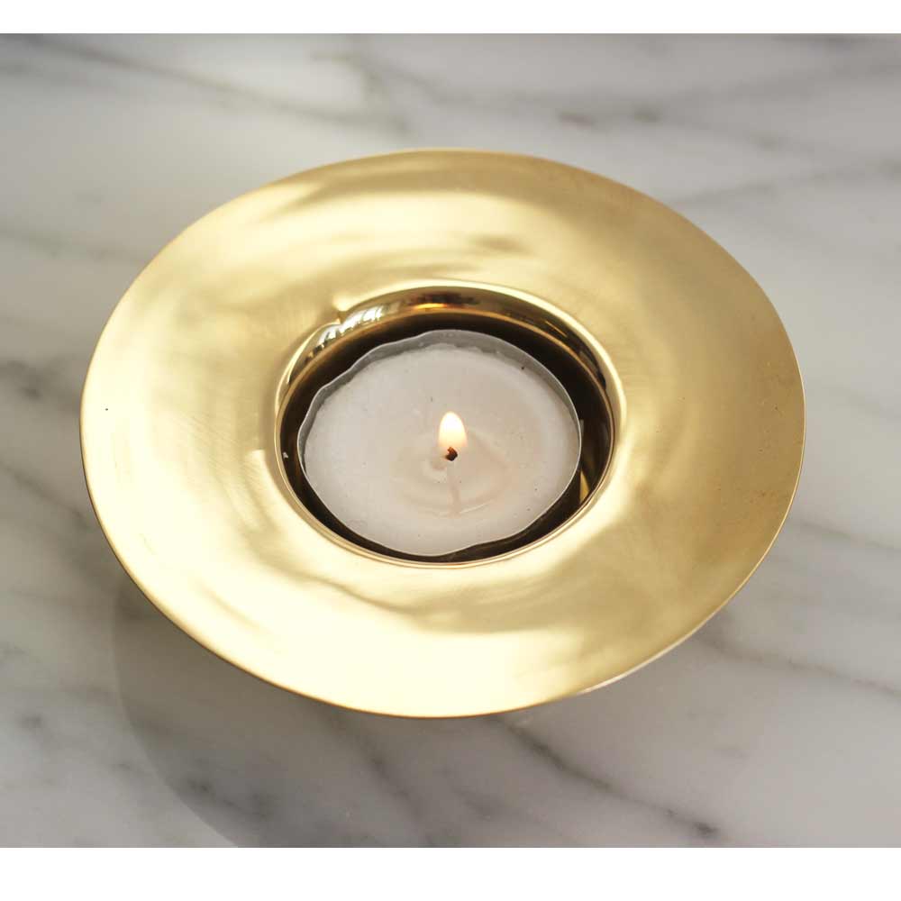 Brass Trumpet Tea Light Holder