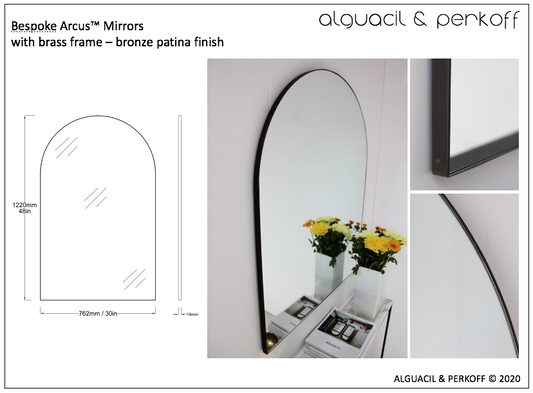Bespoke Arcus™ Mirror with Brass Frame - Bronze Patina Finish