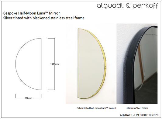 Bespoke Luna™ Mirror Silver and Black Tinted with Blackened Stainless Steel Frame