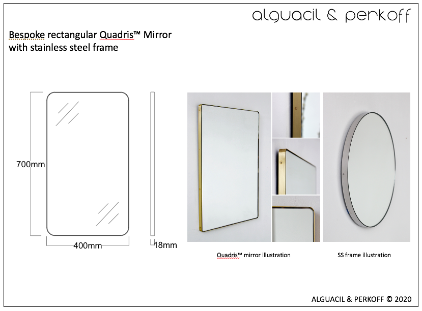 Bespoke Quadris™ Mirror with Stainless Steel Frame (FL)