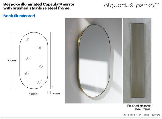 Bespoke Capsula™ Mirror with Brushed SS Frame Back Illuminated