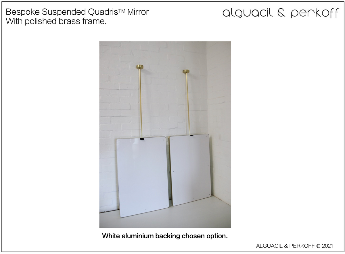 Bespoke Suspended Quadris™ Mirror With Polished Frame - 3'2"x1'7"